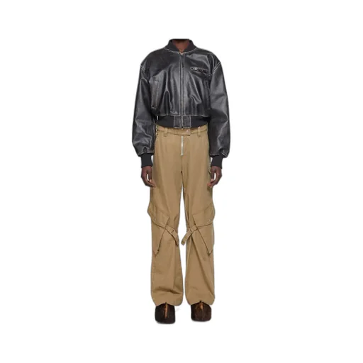 Straight Cotton Cargo Trousers