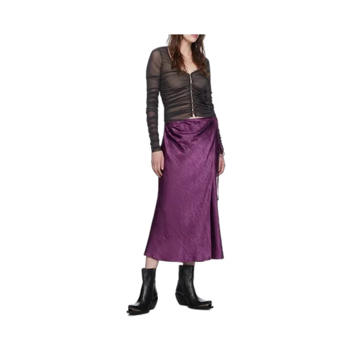 V-Neck Semi-Sheer Ruched Blouse