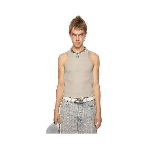 Waffle-Knit Cotton Tank Top