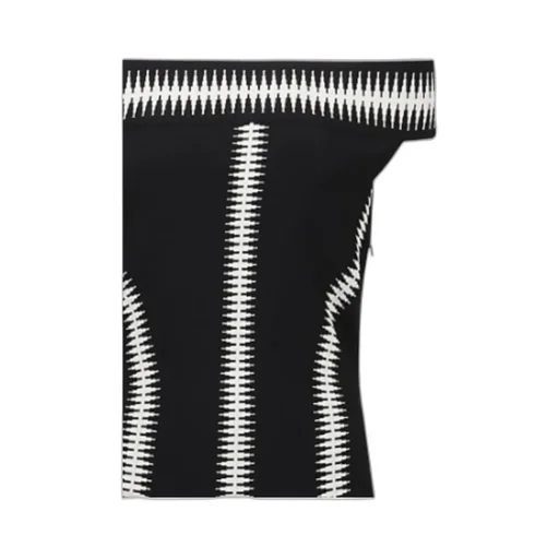 Spine Jacquard Off-The-Shoulder Dress