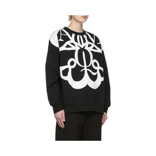 Graffiti Printed Round Neck Sweater