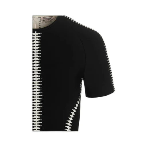 Spine Jacquard-Pattern Flared Mini Dress