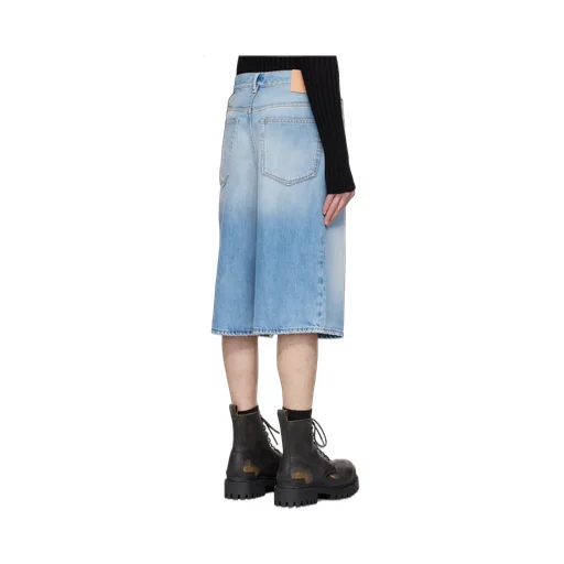 Straight-Leg Denim Shorts