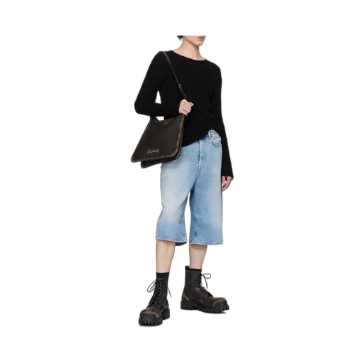 Straight-Leg Denim Shorts
