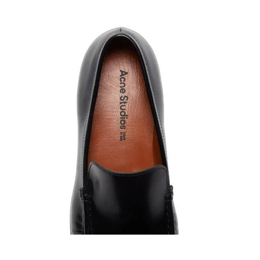 Logo Detailed Round Toe Loafers