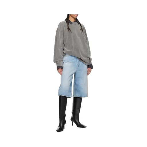 Straight-Leg Denim Shorts