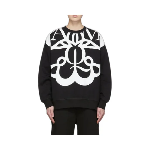 Graffiti Printed Round Neck Sweater