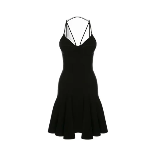 Strappy Fluted Mini Dress