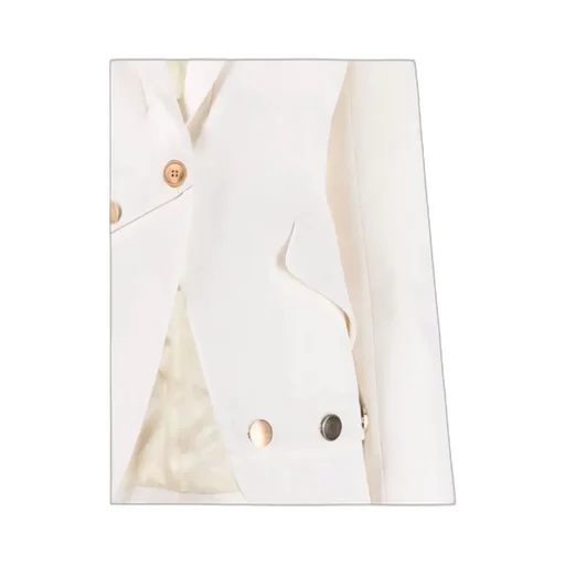 Button-Embellished Wool Blazer