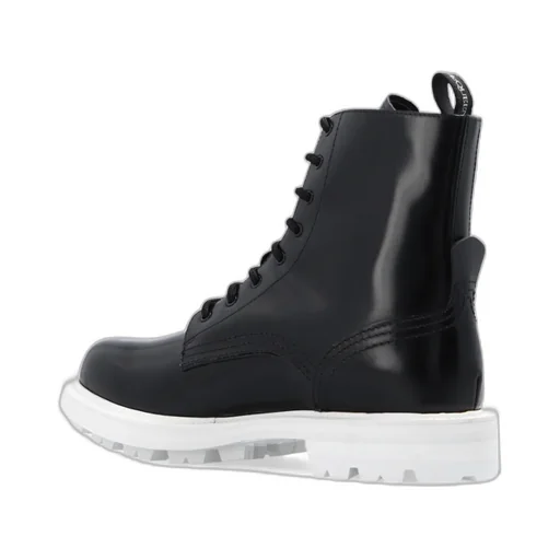 Patent-Leather Lace-Up Boots