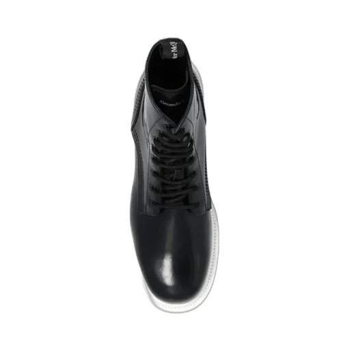 Patent-Leather Lace-Up Boots