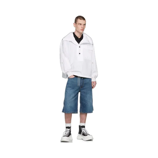 Logo Patch Knee-Length Shorts