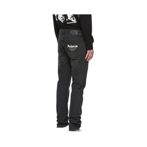 Graffiti Logo Embroidered Jeans