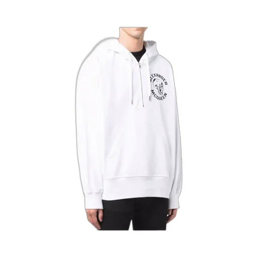 Skull Print Half-Zip Hoodie