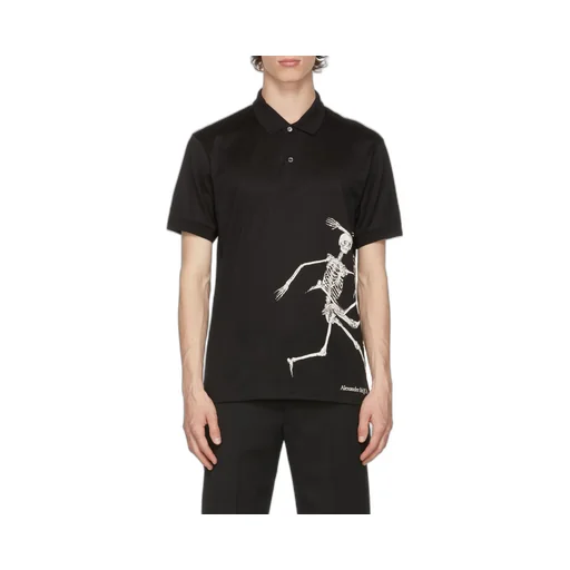 Skeleton Print Polo Shirt