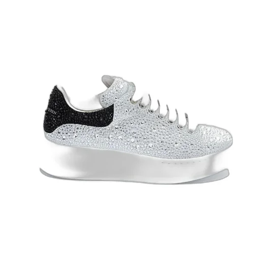 Oversized Embellished Lace-Up Sneakers