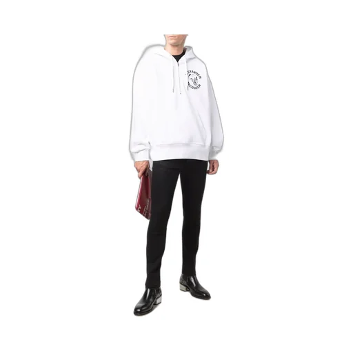 Skull Print Half-Zip Hoodie