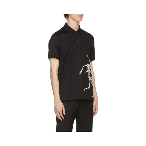 Skeleton Print Polo Shirt