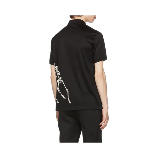 Skeleton Print Polo Shirt