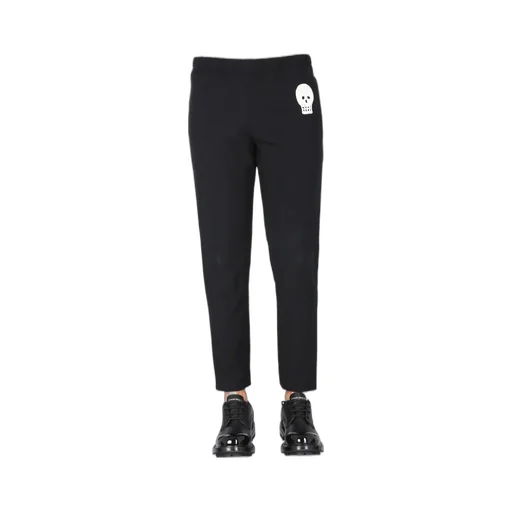 Skull Embroidered Straight-Leg Pants