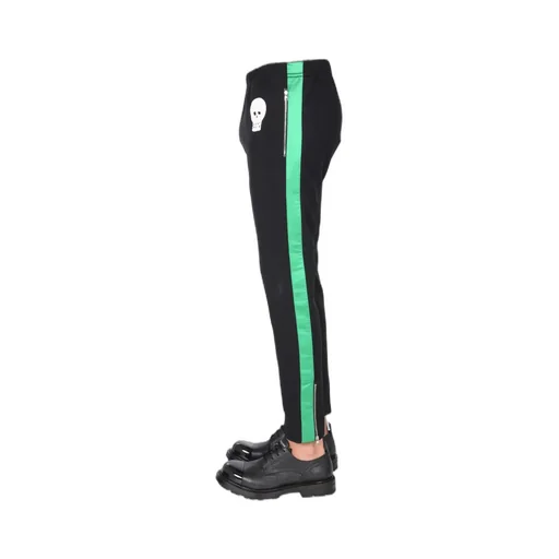 Skull Embroidered Straight-Leg Pants