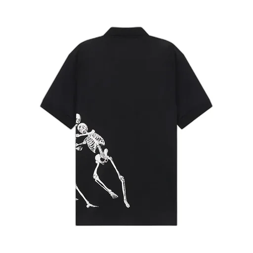 Skeleton Print Polo Shirt