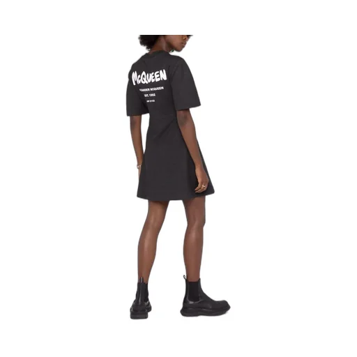 Rear Logo-Print Mini Dress