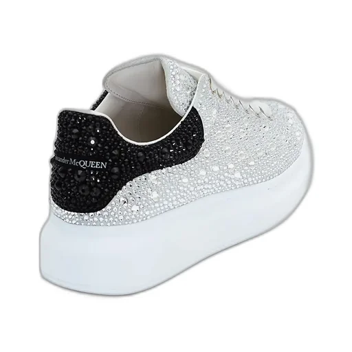 Oversized Embellished Lace-Up Sneakers