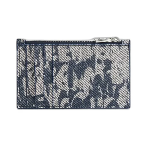 Graffiti Logo-Print Leather Card Holder