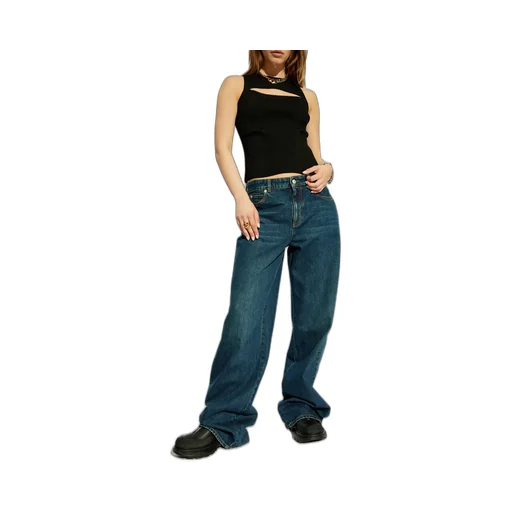 Ribbed-Knit Cut-Out Top