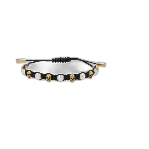 Skull And Pearl Friendship Bracelet