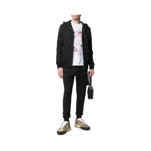 Embroidered Logo Zip-Up Hoodie
