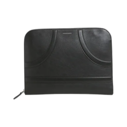 Logo-Stamp Leather Clutch