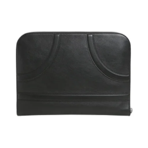Logo-Stamp Leather Clutch