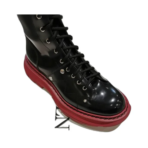 Lacing Leather Knee-Length Boots