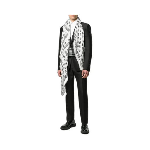 Skull Printed Fringed Scarf