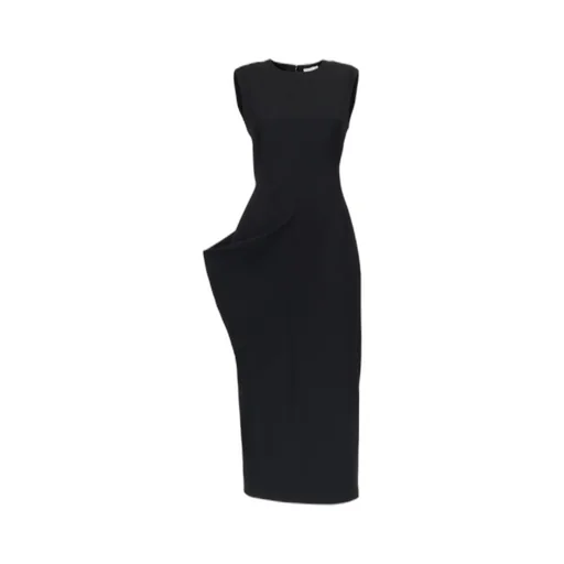 Ruffle Detailed Asymmetric Sleeveless Dress
