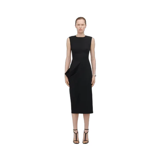 Ruffle Detailed Asymmetric Sleeveless Dress