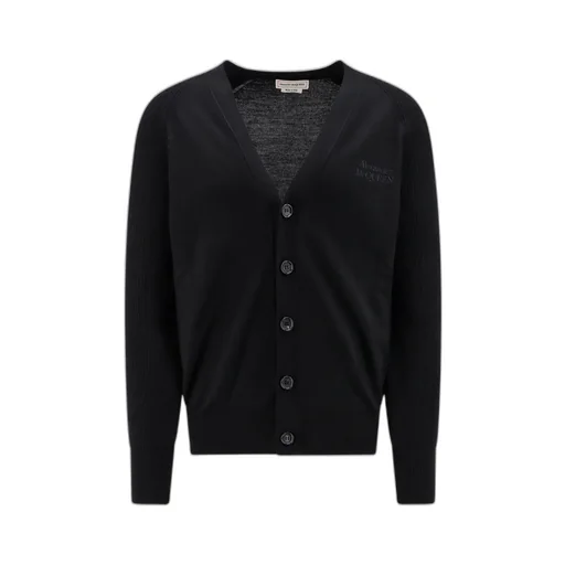 Buttoned Logo Embroidered Cardigan