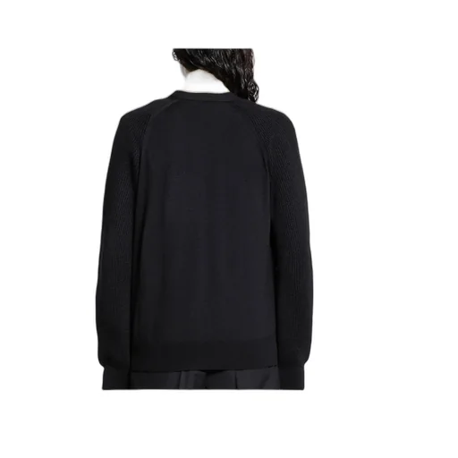 Buttoned Logo Embroidered Cardigan