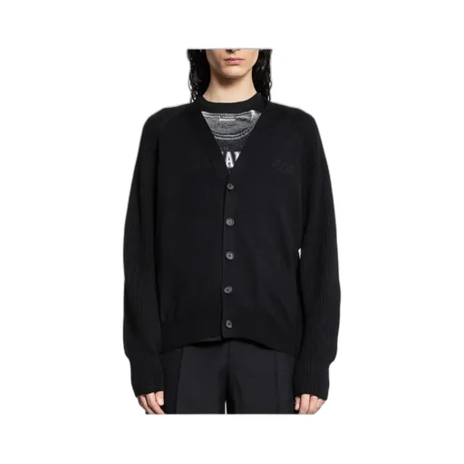 Buttoned Logo Embroidered Cardigan