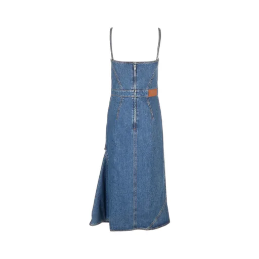 Slit Detailed Denim Dress