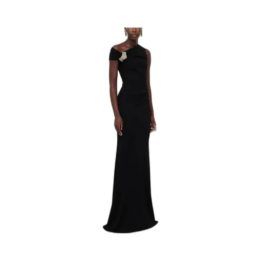 Asymmetrical Crystal Tie Dress