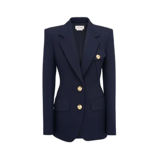 Flap-Pocketed Single-Breasted Blazer