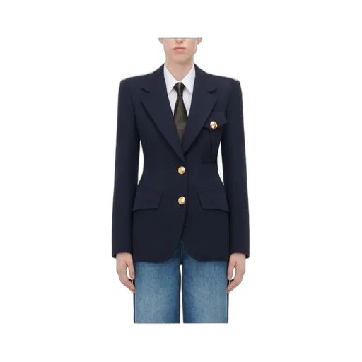 Flap-Pocketed Single-Breasted Blazer