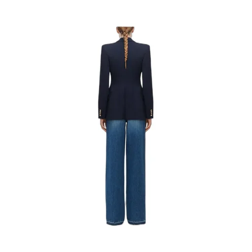 Flap-Pocketed Single-Breasted Blazer