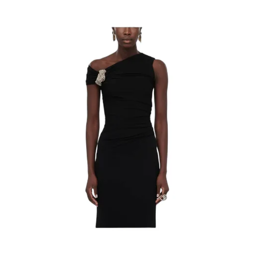 Asymmetrical Crystal Tie Dress