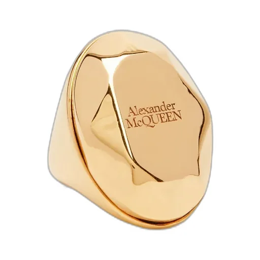Logo Embossed Faceted Ring