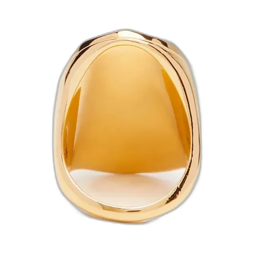 Logo Embossed Faceted Ring