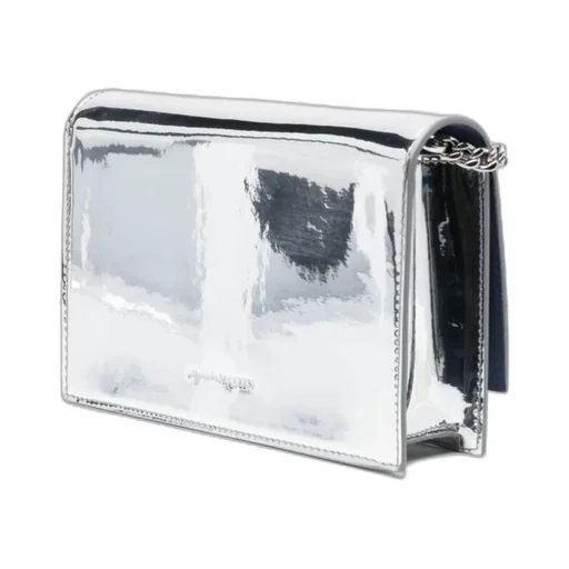 Skull Plaque Fold-Over Shoulder Bag